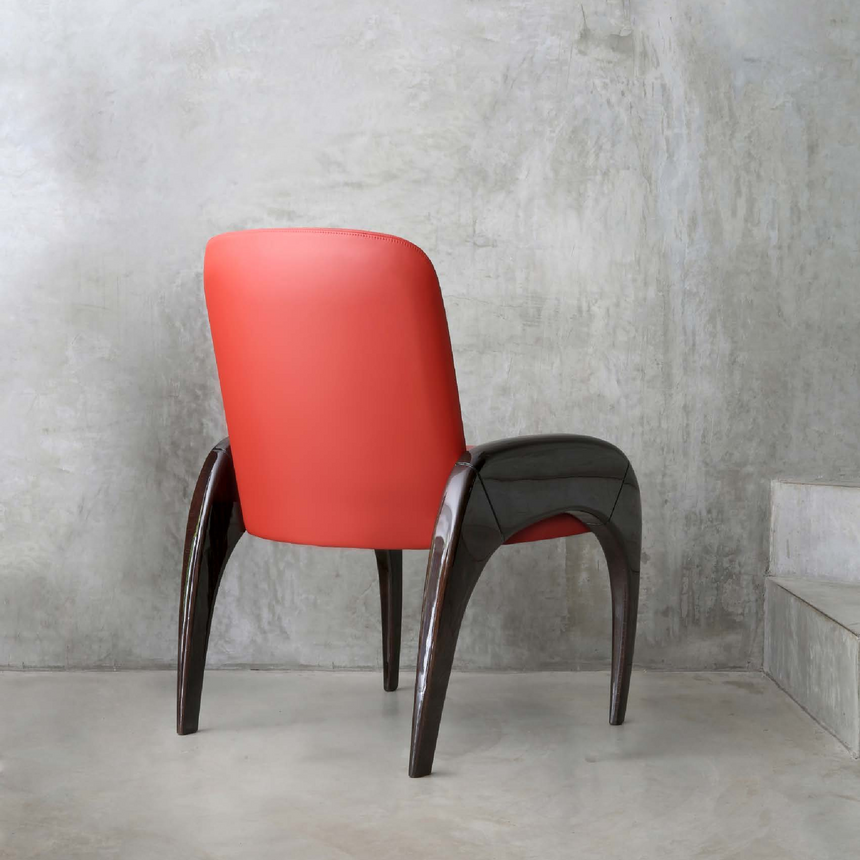 Glossy Wood Leather Dining Chair | Casa Casati | Italianfurniture.com