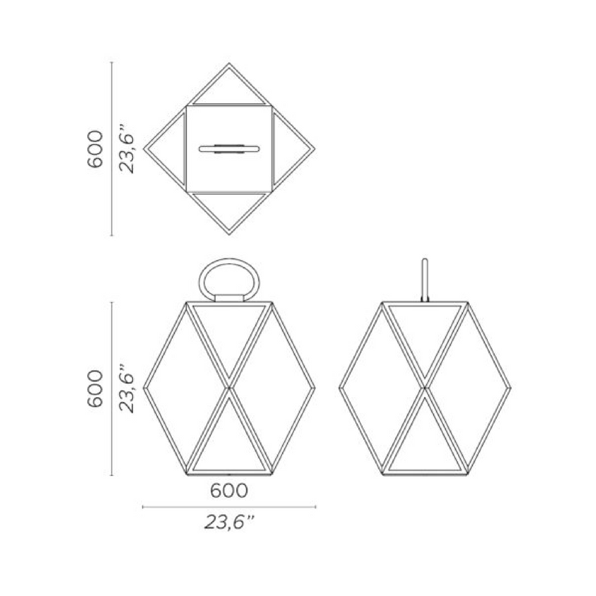 Geometrical Glass Outdoor Lantern | Contardi Muse | Italianfurniture.com