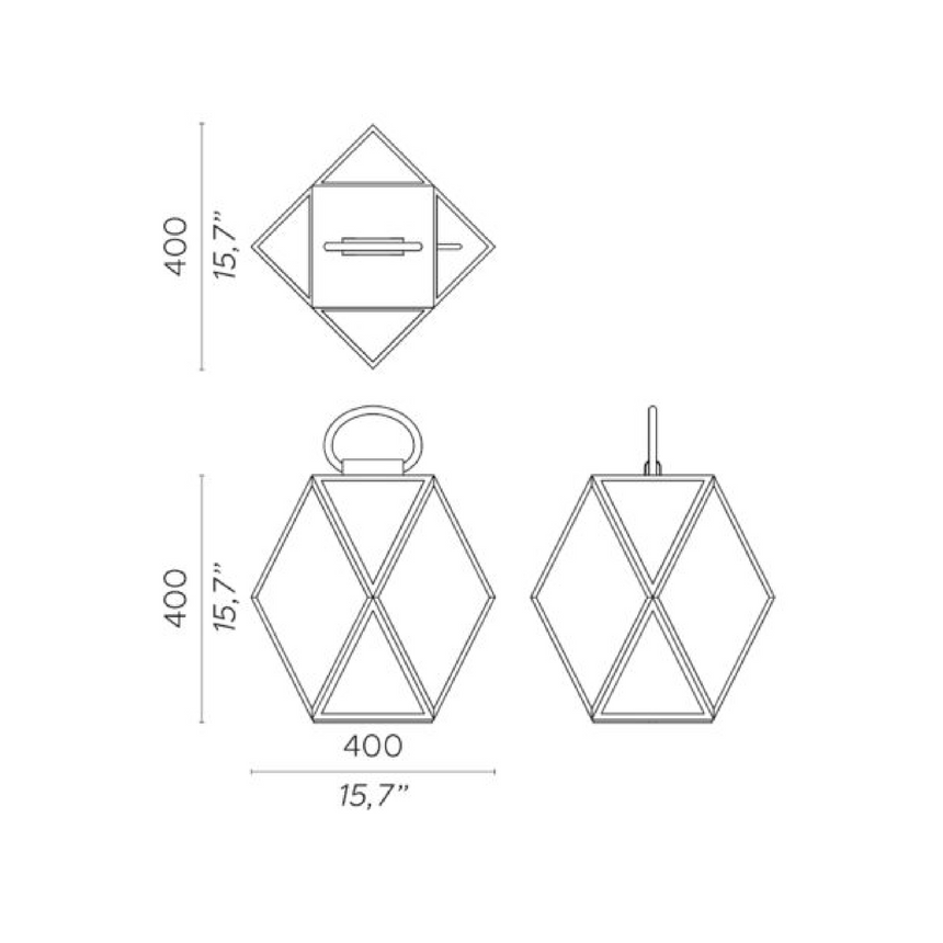 Geometrical Glass Outdoor Lantern | Contardi Muse | Italianfurniture.com