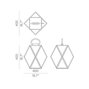 Geometrical Rechargeable Outdoor Lantern | Contardi Muse | Italianfurniture.com