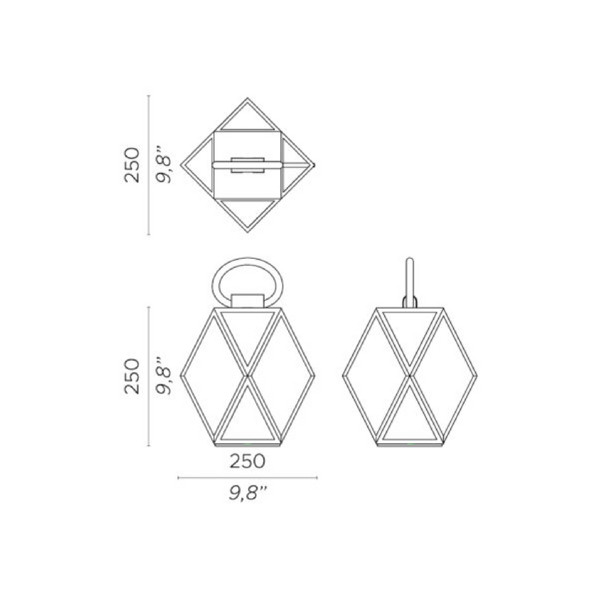 Geometrical Rechargeable Outdoor Lantern | Contardi Muse | Italianfurniture.com