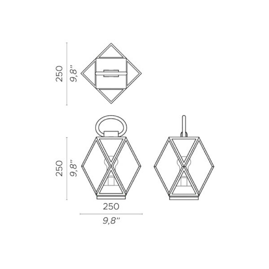 Rechargeable Amber Outdoor Lantern | Contardi Muse | Italianfurniture.com