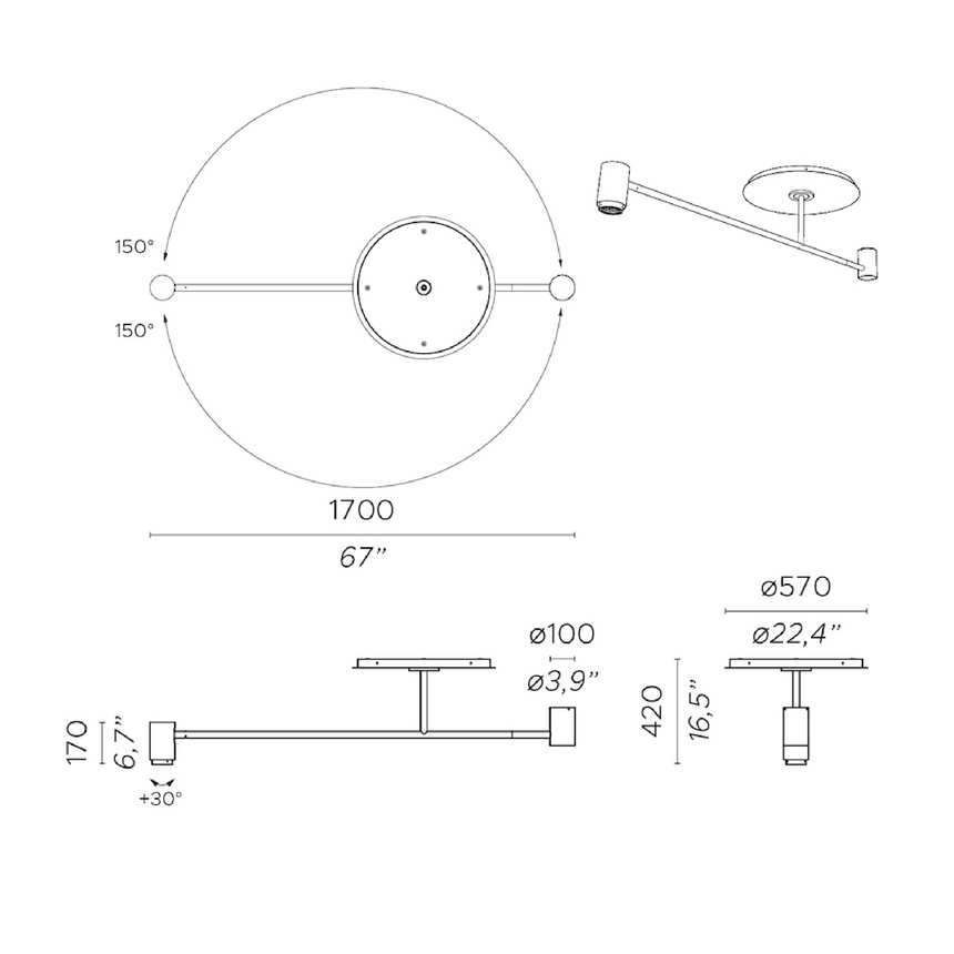 Linear Pendant LED Lamp | Contardi Melanocetus | Italianfurniture.com