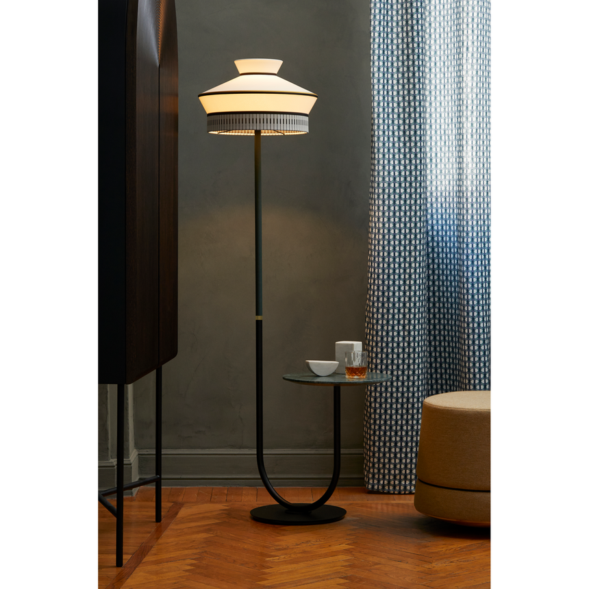 Printed Fabric Table Floor Lamp | Contardi Calypso | Italianfurniture.com