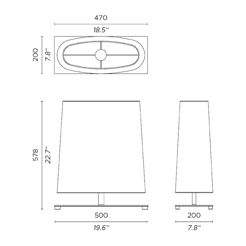 White Table LED Lamp | Contardi Ovale | Italianfurniture.com