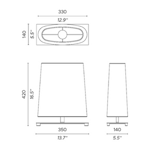 White Table LED Lamp | Contardi Ovale | Italianfurniture.com