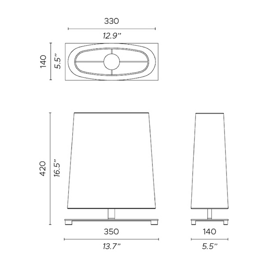 White Table LED Lamp | Contardi Ovale | Italianfurniture.com