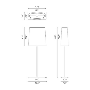 White Floor LED Lamp | Contardi Ovale | Italianfurniture.com