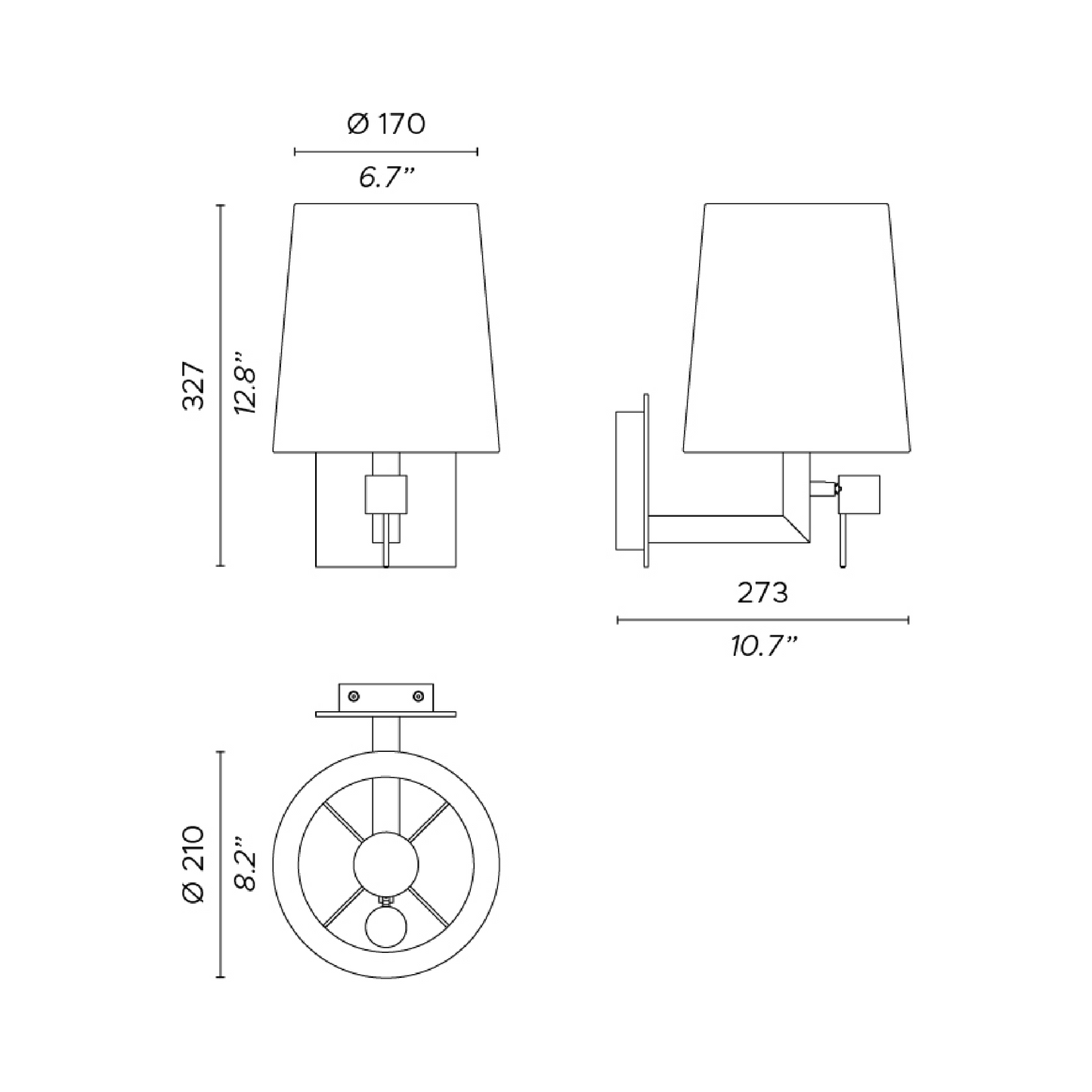 Tapered Drum LED Wall Lamp | Contardi Tonda | Italianfurniture.com