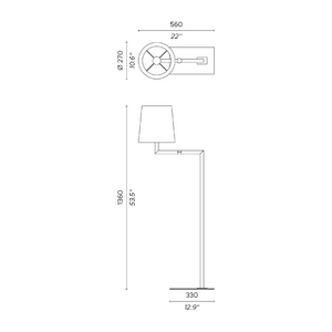 Tapered Drum Reading Lamp | Contardi Tonda | Italianfurniture.com