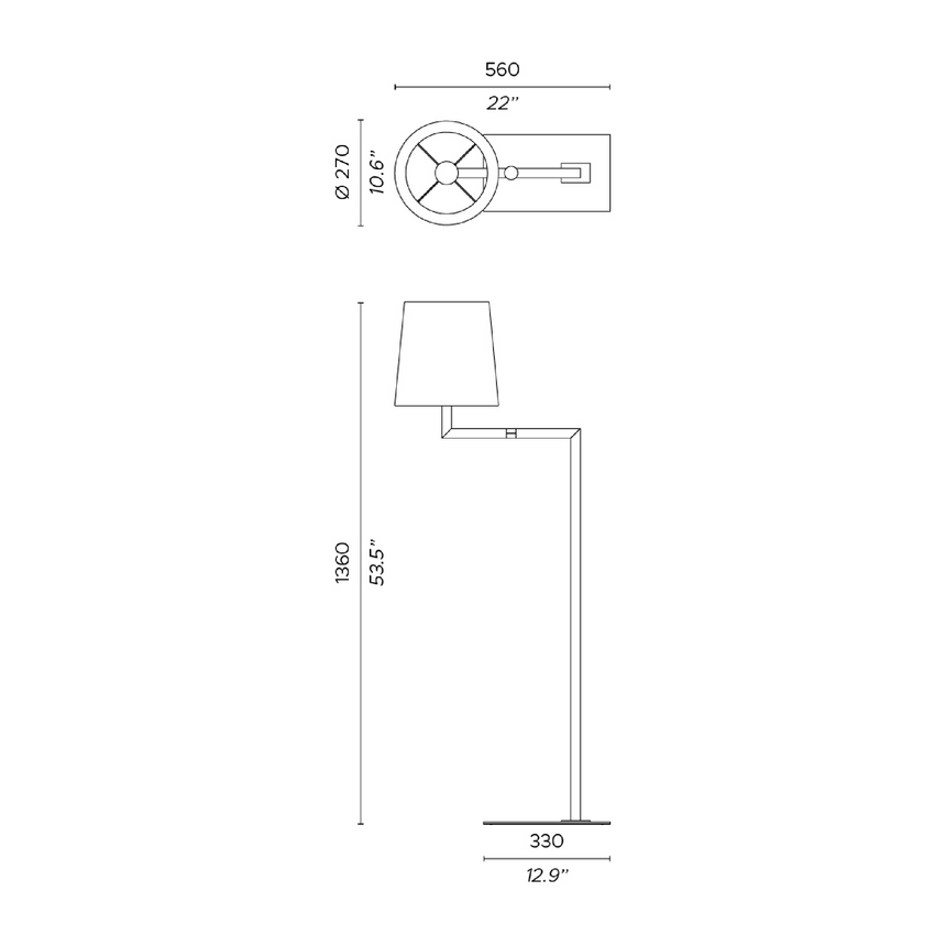 Tapered Drum Reading Lamp | Contardi Tonda | Italianfurniture.com