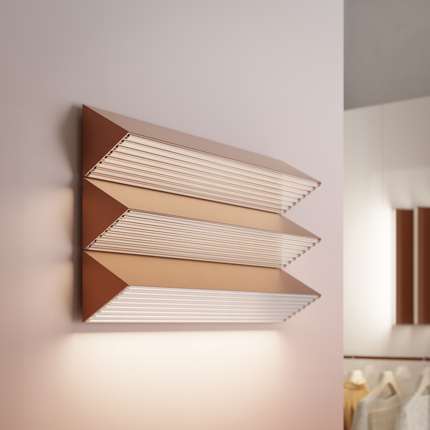 Ribbed Metal Trio Wall Lamp | Contardi Stick | Italianfurniture.com