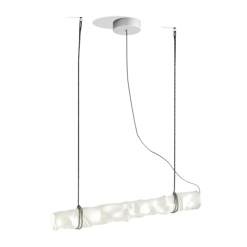 White Horizontal Hanging Lamp | Contardi Baggy | Italianfurniture.com