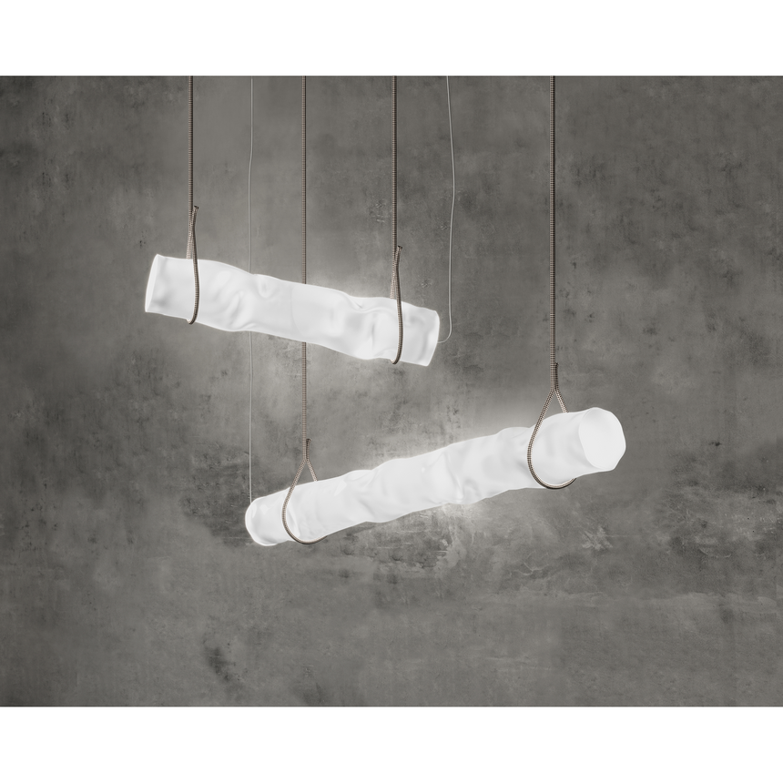 White Horizontal Hanging Lamp | Contardi Baggy | Italianfurniture.com