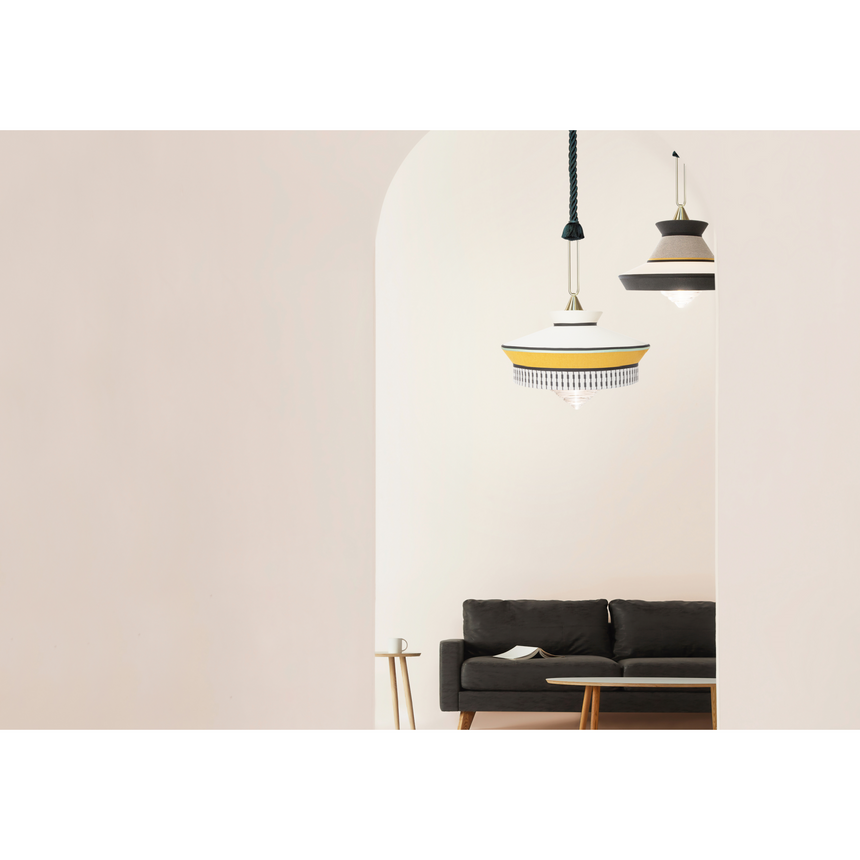 Printed Fabric Pendant Lamp | Contardi Calypso | Italianfurniture.com