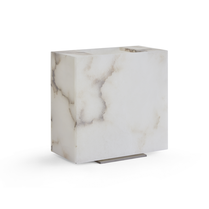 White Alabaster Table Lamp | Dema Cubo | Italianfurniture.com