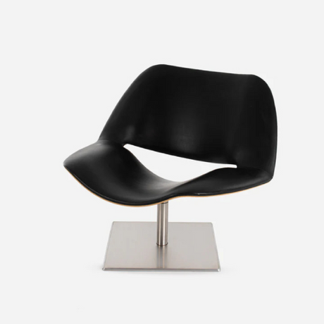 Leather Cut-Out Pedestal Armchair | Dema Lips | Italianfurniture.com