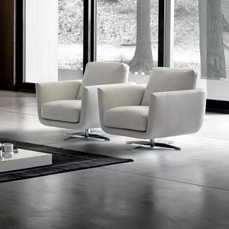 Steel Feet Upholstered Armchair | Dema Slim | Italianfurniture.com