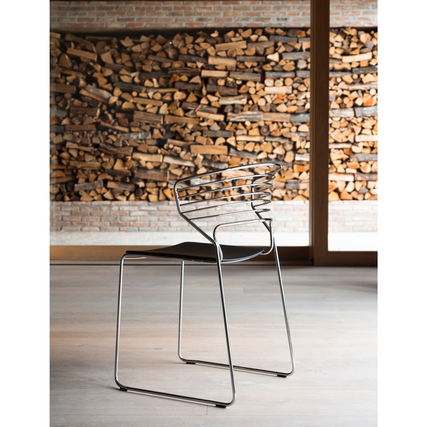 Wire Curved Back Accent Chair | Desalto Koki | Italianfurniture.com
