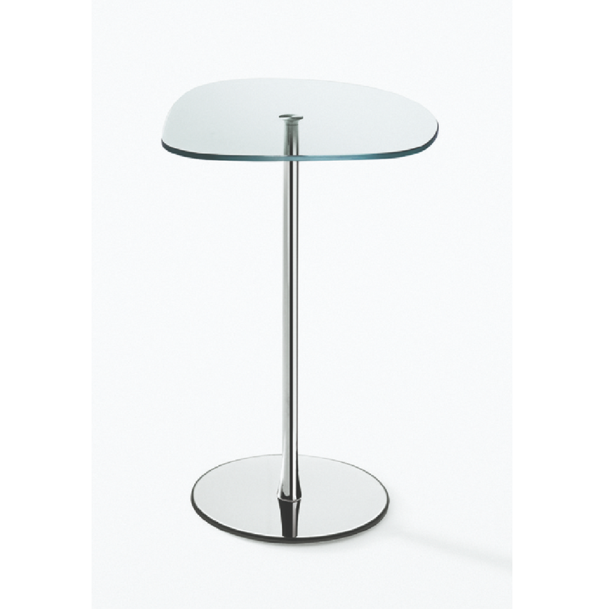 Curved Edge Steel Table | Desalto Mixit Glass