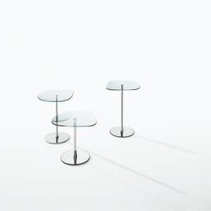 Curved Edge Steel Table | Desalto Mixit Glass