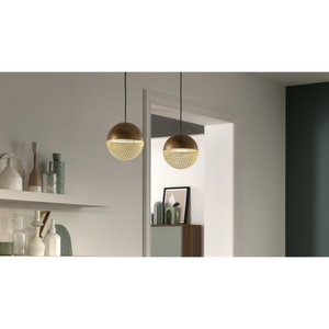 Round Metal Mesh Dual Pendant Lamp | Masiero Iglù | Italianfurniture.com