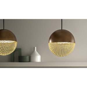 Round Metal Mesh Dual Pendant Lamp | Masiero Iglù | Italianfurniture.com