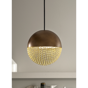 Metal Mesh Round Pendant Lamp | Masiero Iglù | Italianfurniture.com