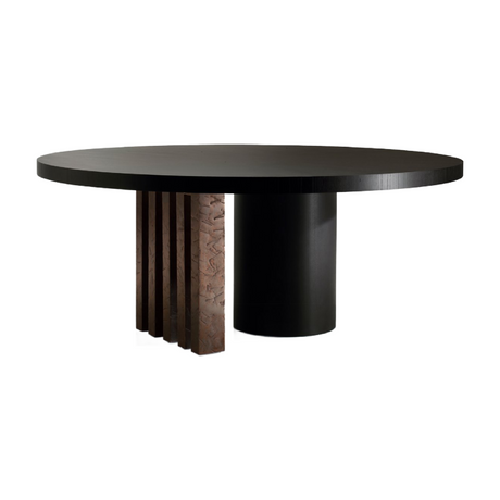 Differentiated Bases Round Dining Table | Somaschini Ozark | Italianfurniture.com
