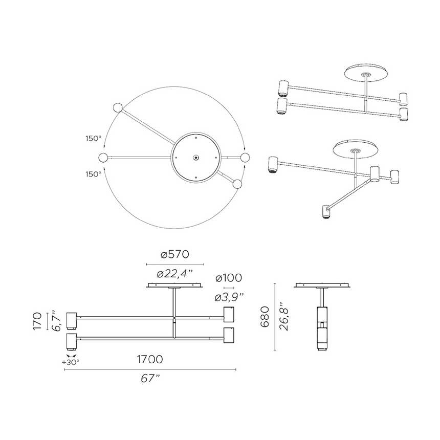 Linear Pendant LED Lamp | Contardi Melanocetus | Italianfurniture.com