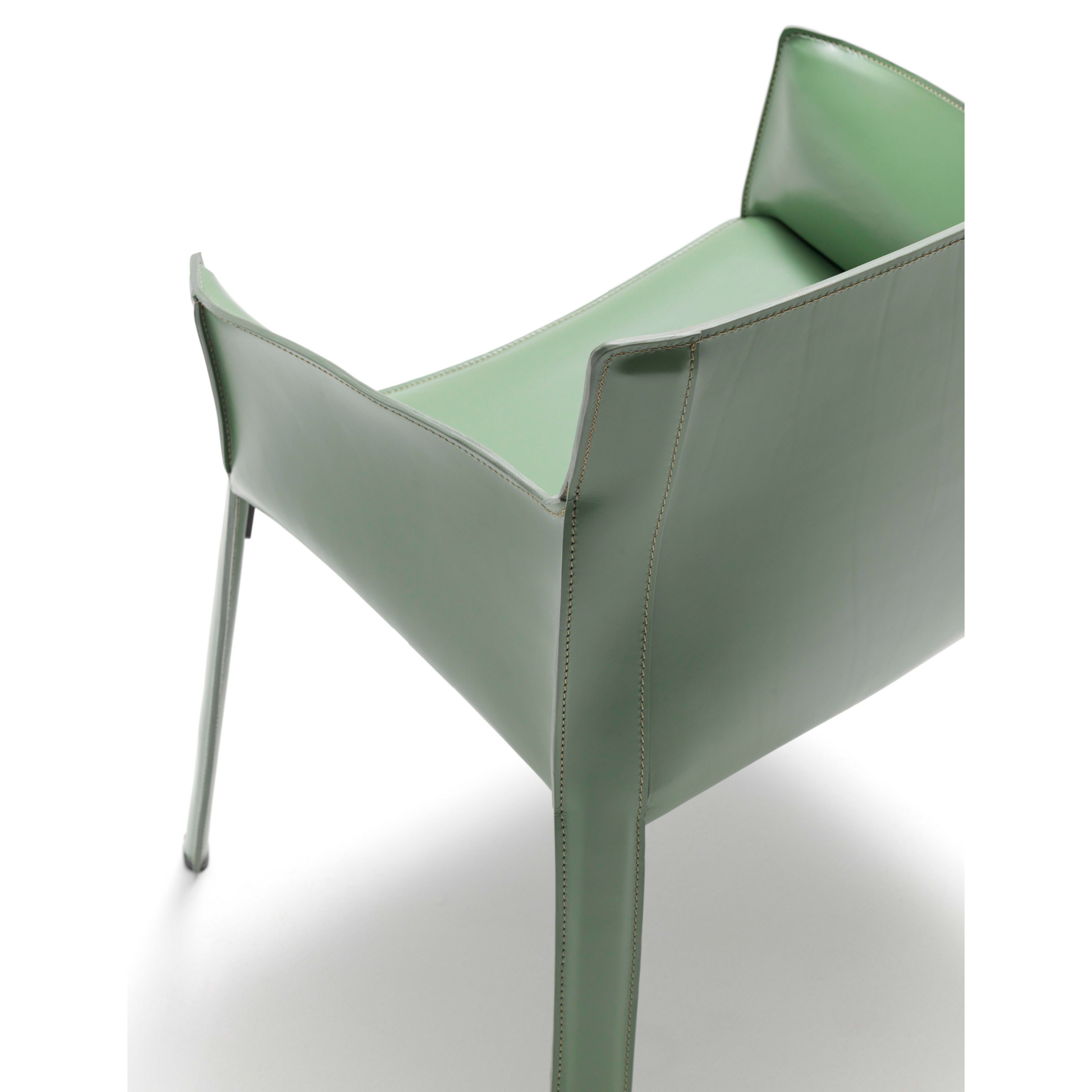 Padded Leather Dining Armchair | Fasem P90 | Italianfurniture.com