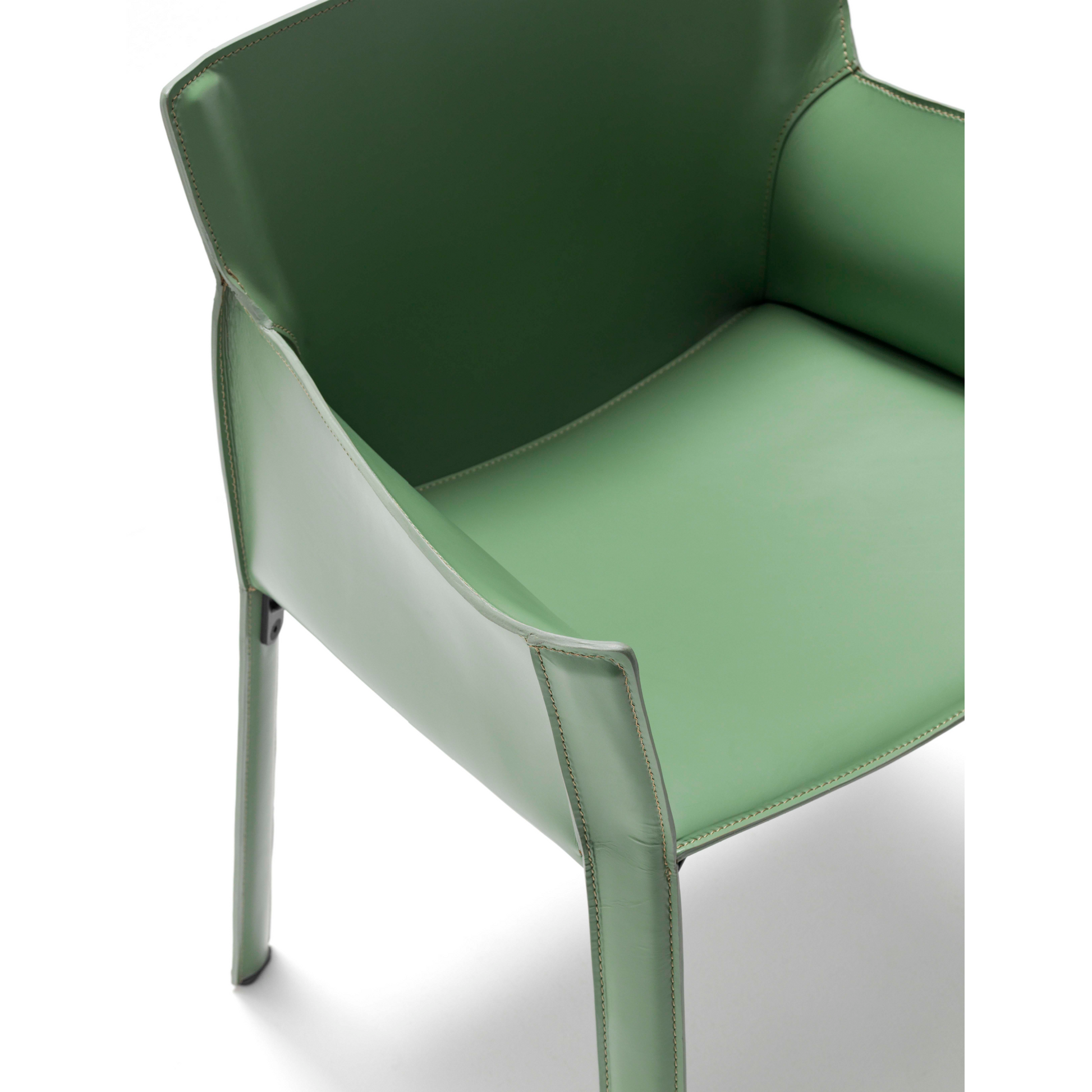 Padded Leather Dining Armchair | Fasem P90 | Italianfurniture.com