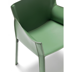 Padded Leather Dining Armchair | Fasem P90 | Italianfurniture.com