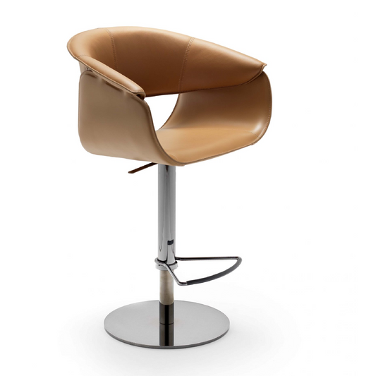 Adjustable Leather Swivel Bar Stool | Fasem Airlux | Italianfurniture.com