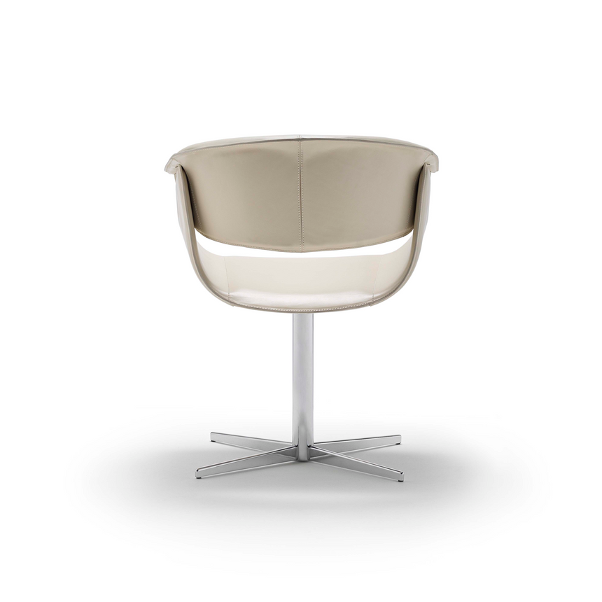 Cross Base Leather Swivel Chair | Fasem Airlux | Italianfurniture.com