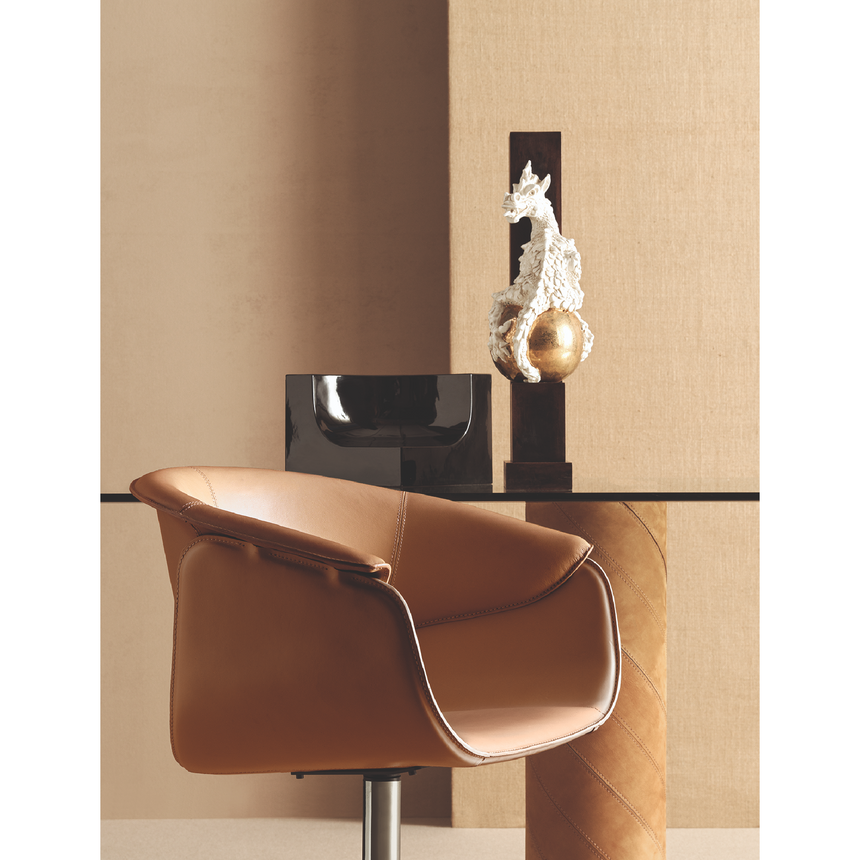 Cross Base Leather Swivel Chair | Fasem Airlux | Italianfurniture.com