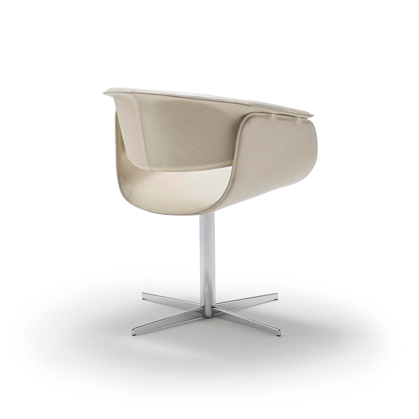 Cross Base Leather Swivel Chair | Fasem Airlux | Italianfurniture.com