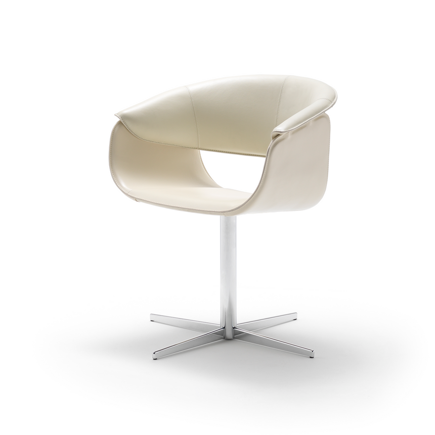 Cross Base Leather Swivel Chair | Fasem Airlux | Italianfurniture.com