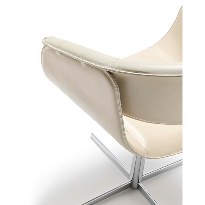 Cross Base Leather Swivel Chair | Fasem Airlux | Italianfurniture.com