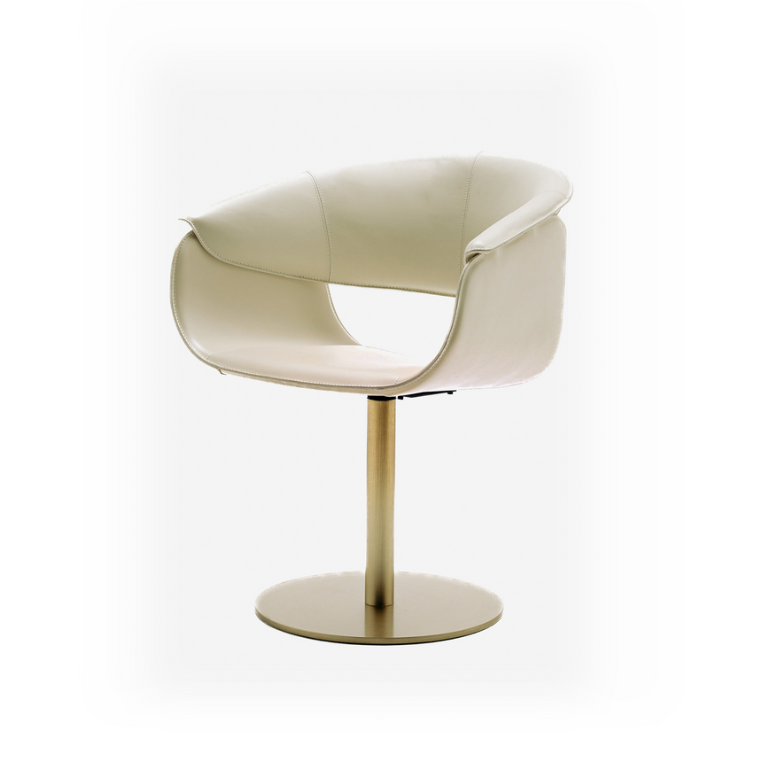 Leather Pedestal Swivel Chair | Fasem Airlux | Italianfurniture.com