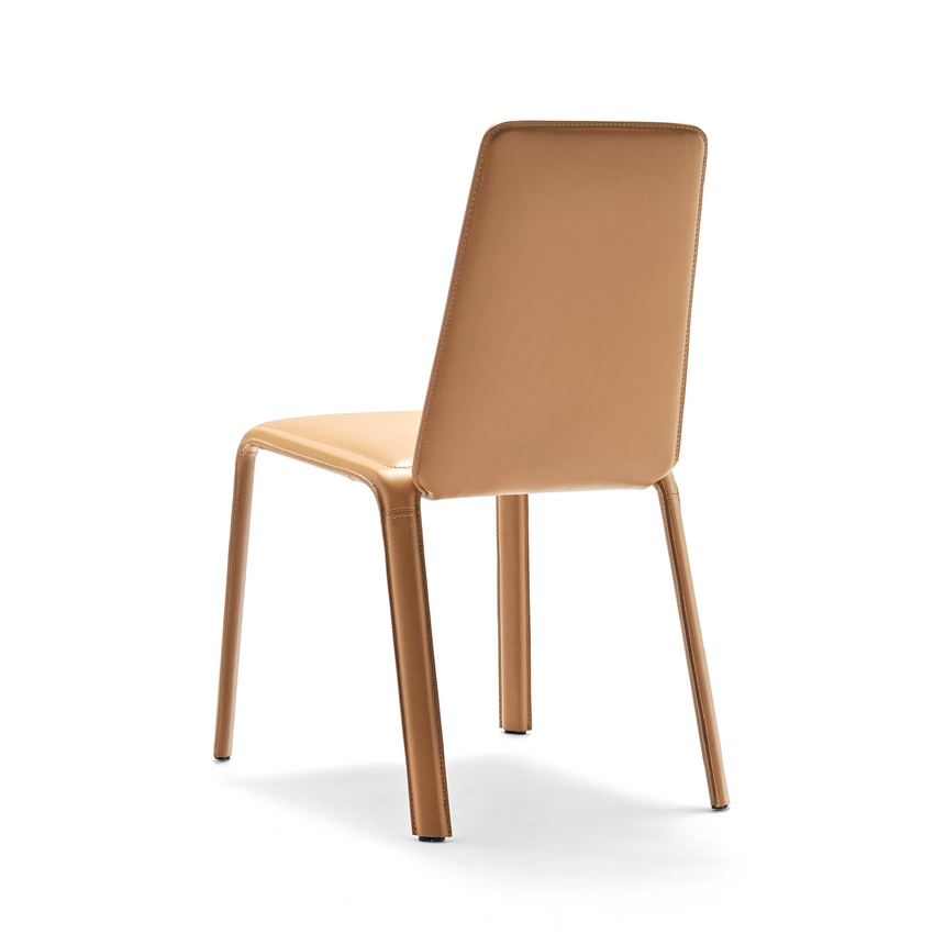 Brown Leather Dining Chair | Fasem Ande | Italianfurniture.com