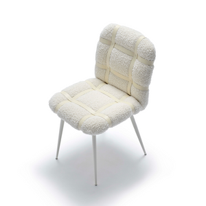 Leather Strapped Bouclé Dining Chair | Fasem Avion | Italianfurniture.com