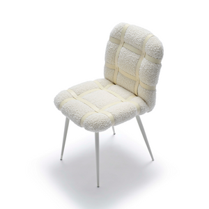 Leather Strapped Bouclé Dining Chair | Fasem Avion | Italianfurniture.com