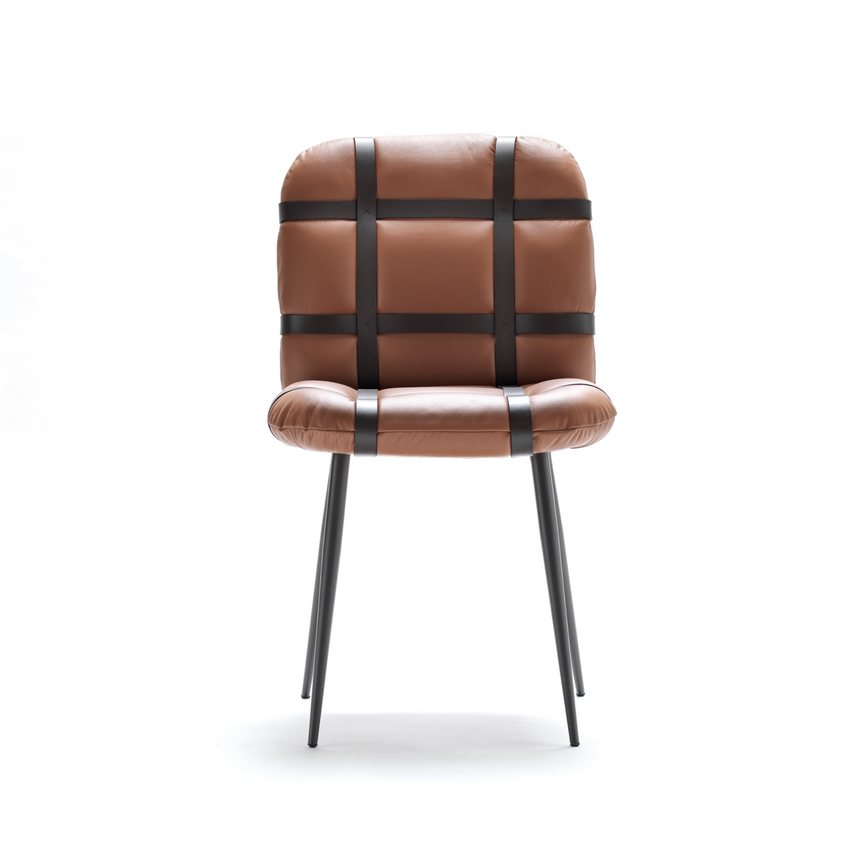 Leather Mesh Dining Chair | Fasem Avion Pelle | Italianfurniture.com