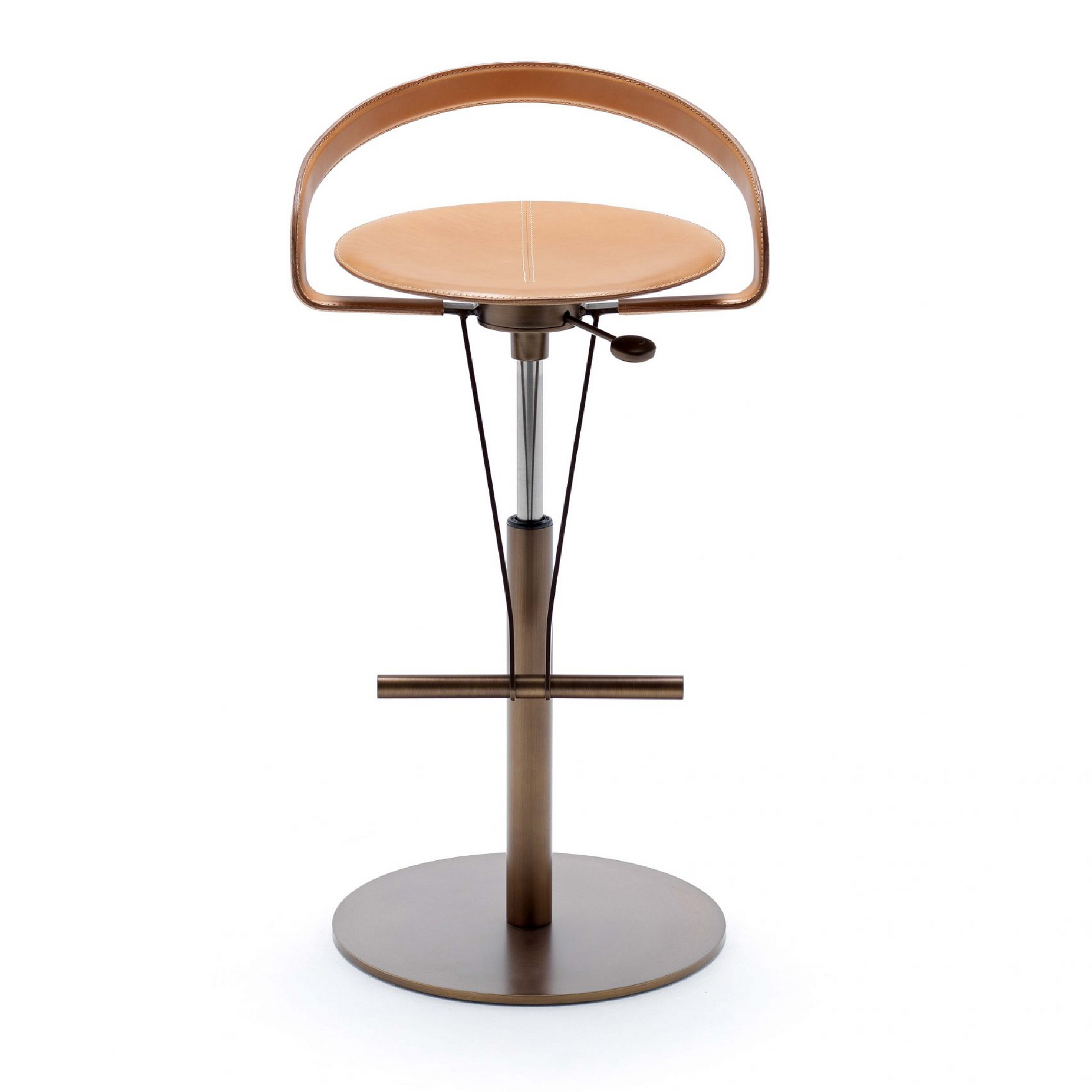 Leather Seat Swivel Bar Stool | Fasem Cayman | Italianfurniture.com