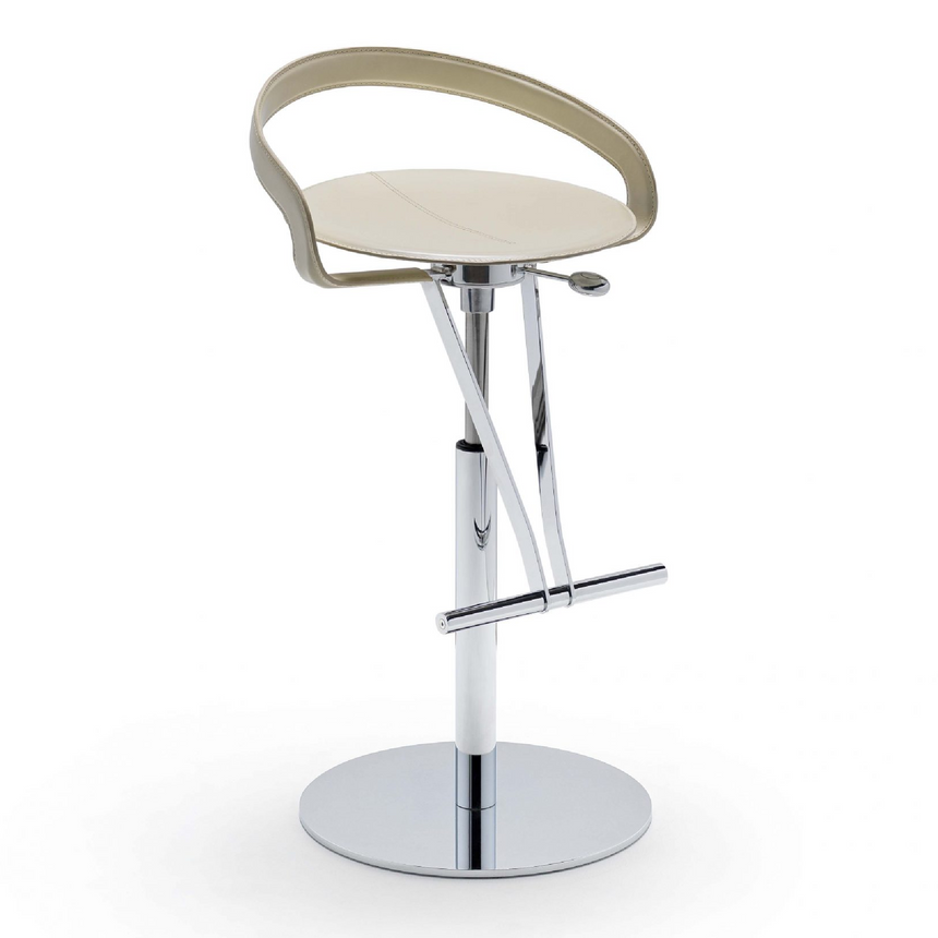 Leather Seat Swivel Bar Stool | Fasem Cayman | Italianfurniture.com