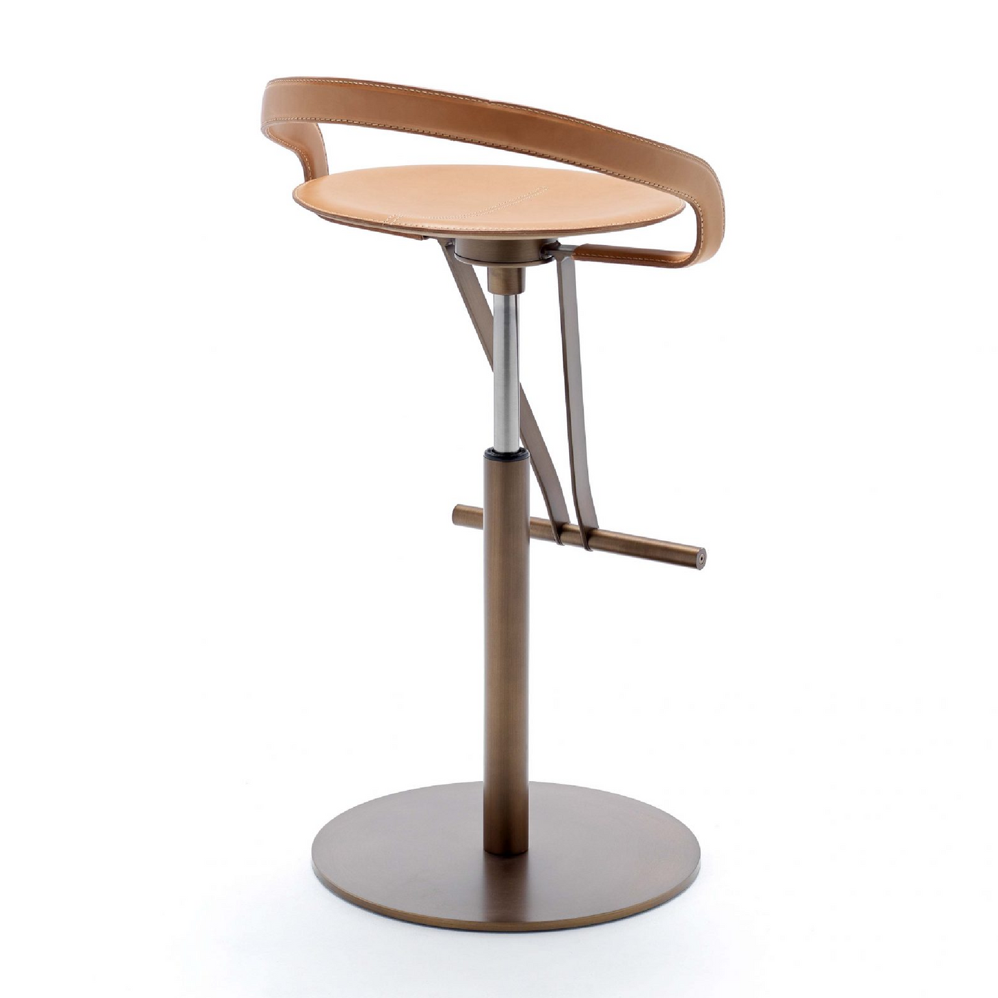 Leather Seat Swivel Bar Stool | Fasem Cayman | Italianfurniture.com