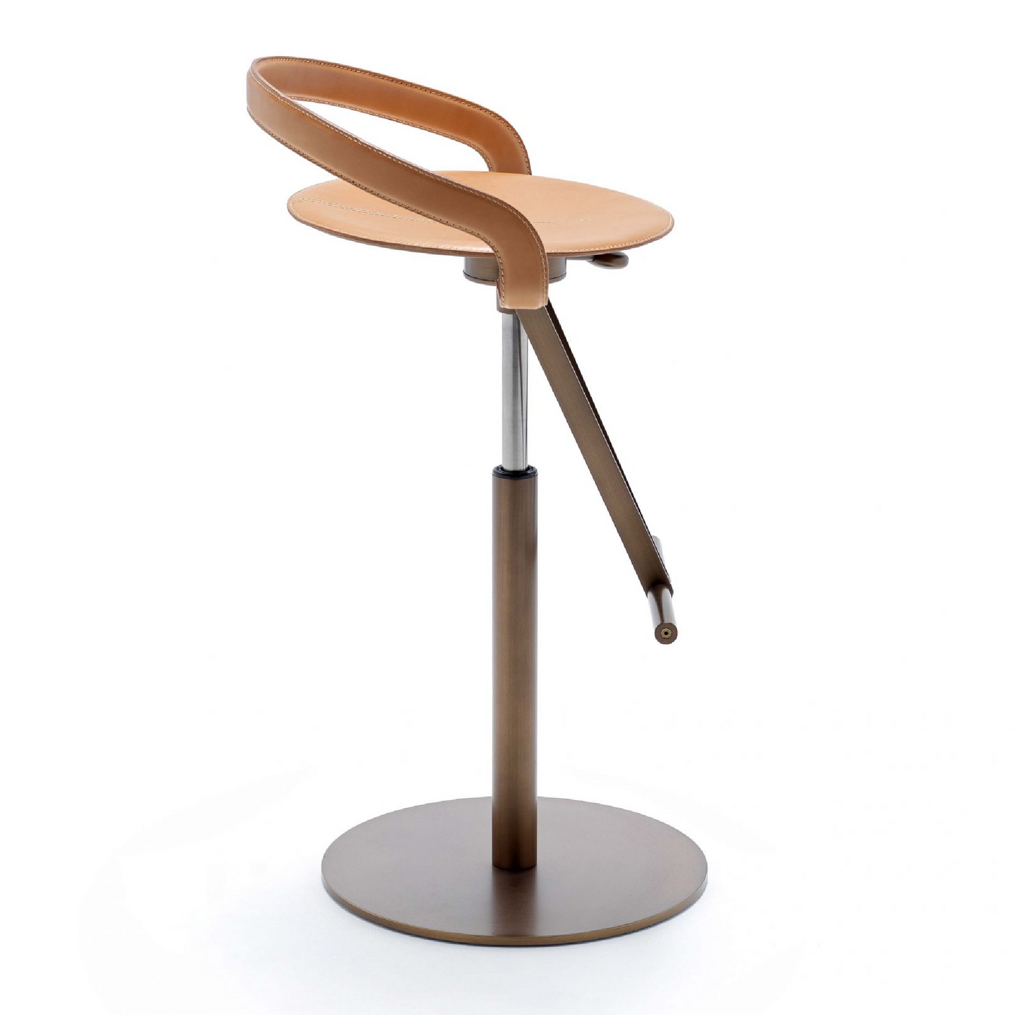 Leather Seat Swivel Bar Stool | Fasem Cayman | Italianfurniture.com