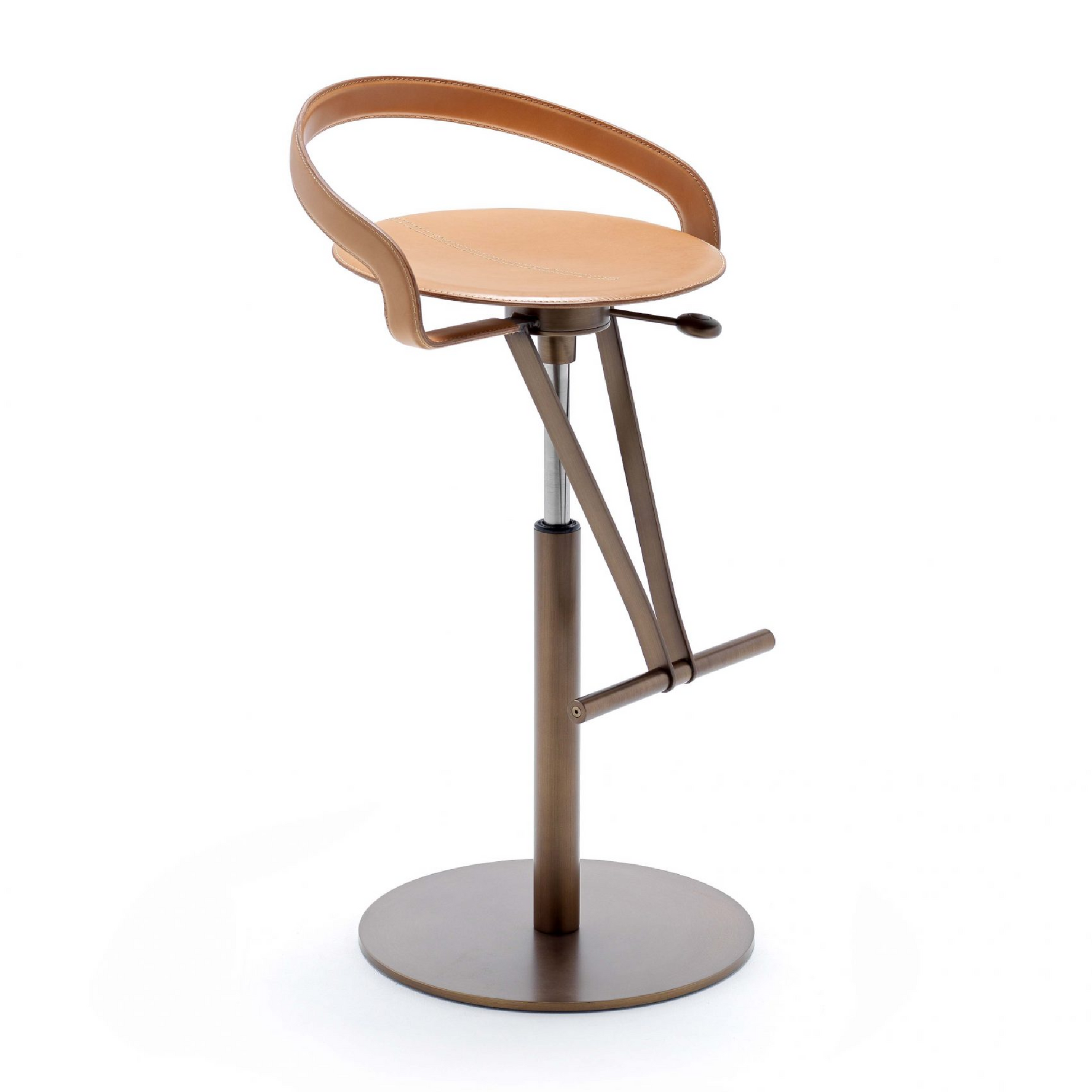 Leather Seat Swivel Bar Stool | Fasem Cayman | Italianfurniture.com