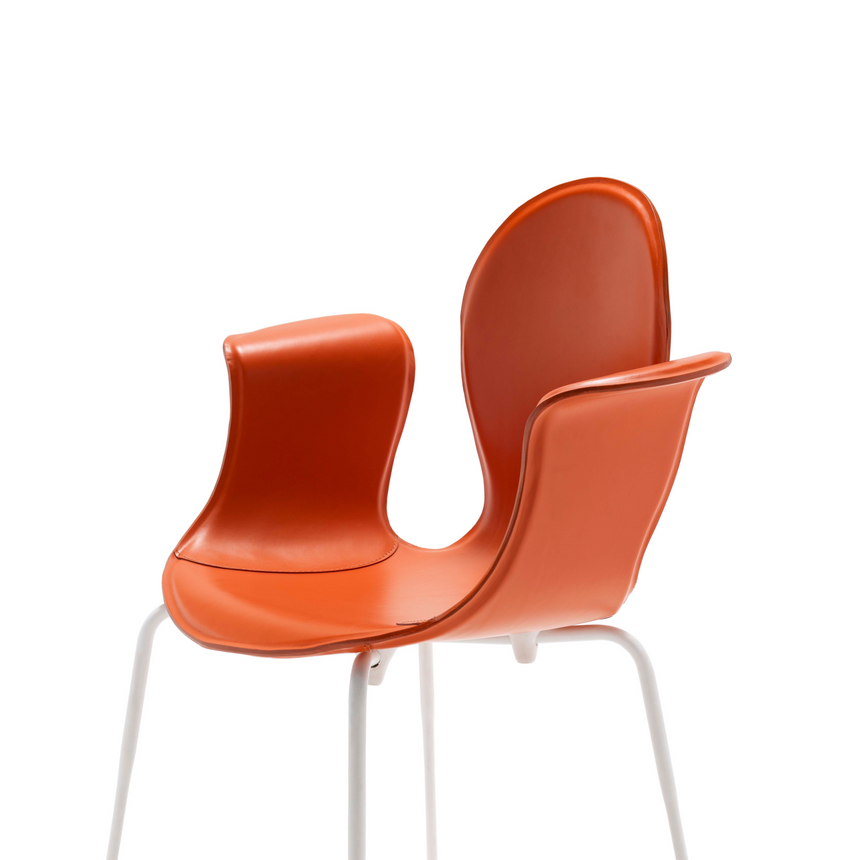 Leather Monobloc Dining Chair | Fasem Crop | Italianfurniture.com